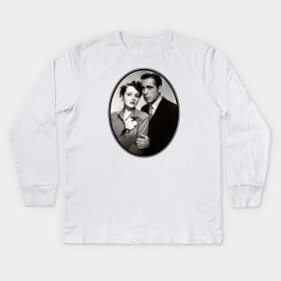 Humphrey Bogart & Mary Astor In The Maltese Falcon Kids Long Sleeve T-Shirt